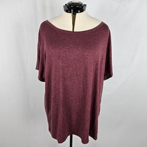 Bloomchic T-Shirt Women's 2X Russet Short Ruffle Sleeve Round Neck Plus Size NWT